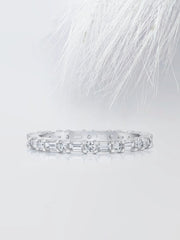 Baguette & Round Cut Moissanite Eternity Diamond Wedding Band Mapple Gems